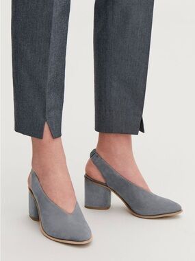 COS Suede Slingback Heels in Black GUC US8 Block Heel Minimalist Avant Garde